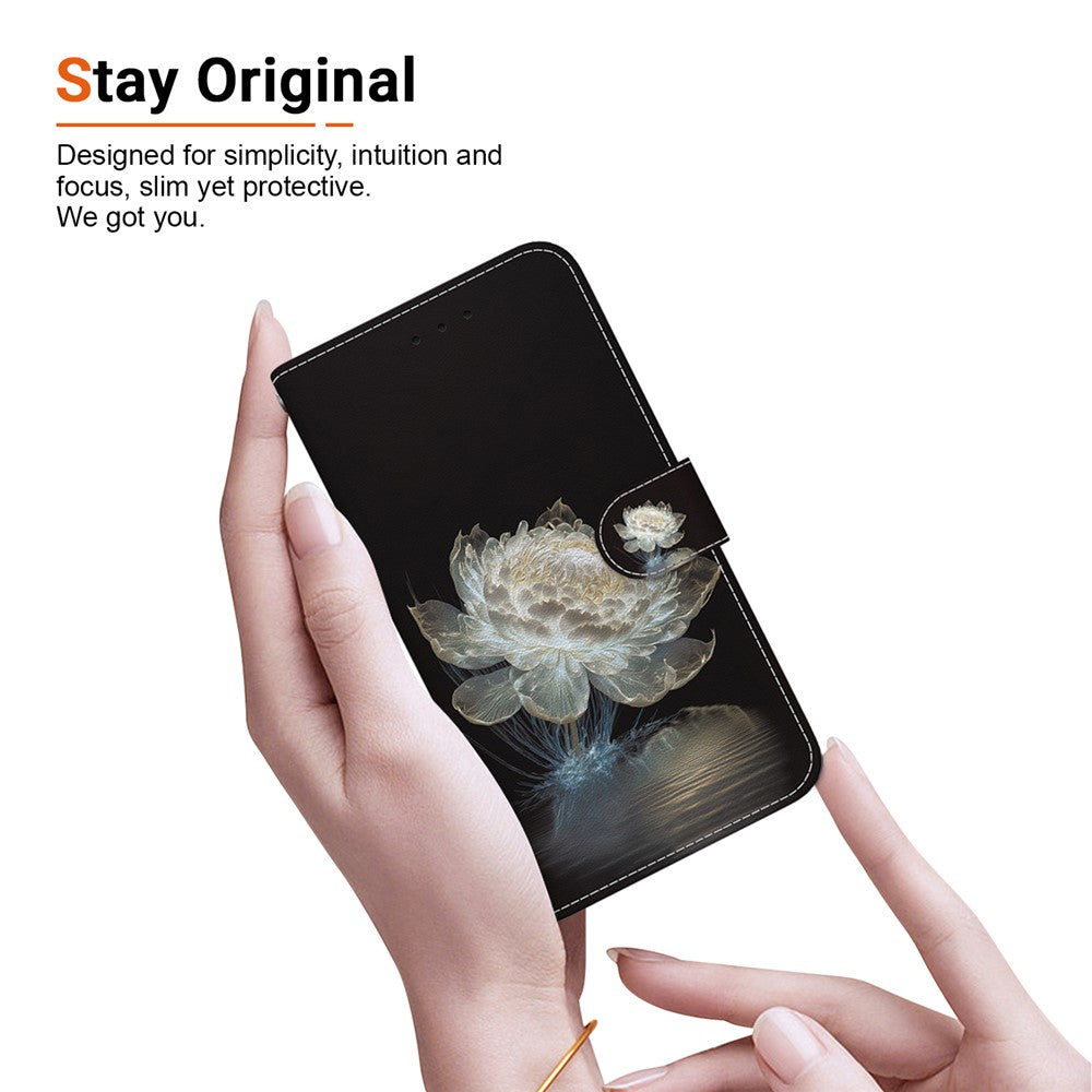For Xiaomi Redmi Note 15 Pro 5G (Global) Wallet Phone Case Pattern Printing Leather Flip Cover with Strap - Crystal Peony