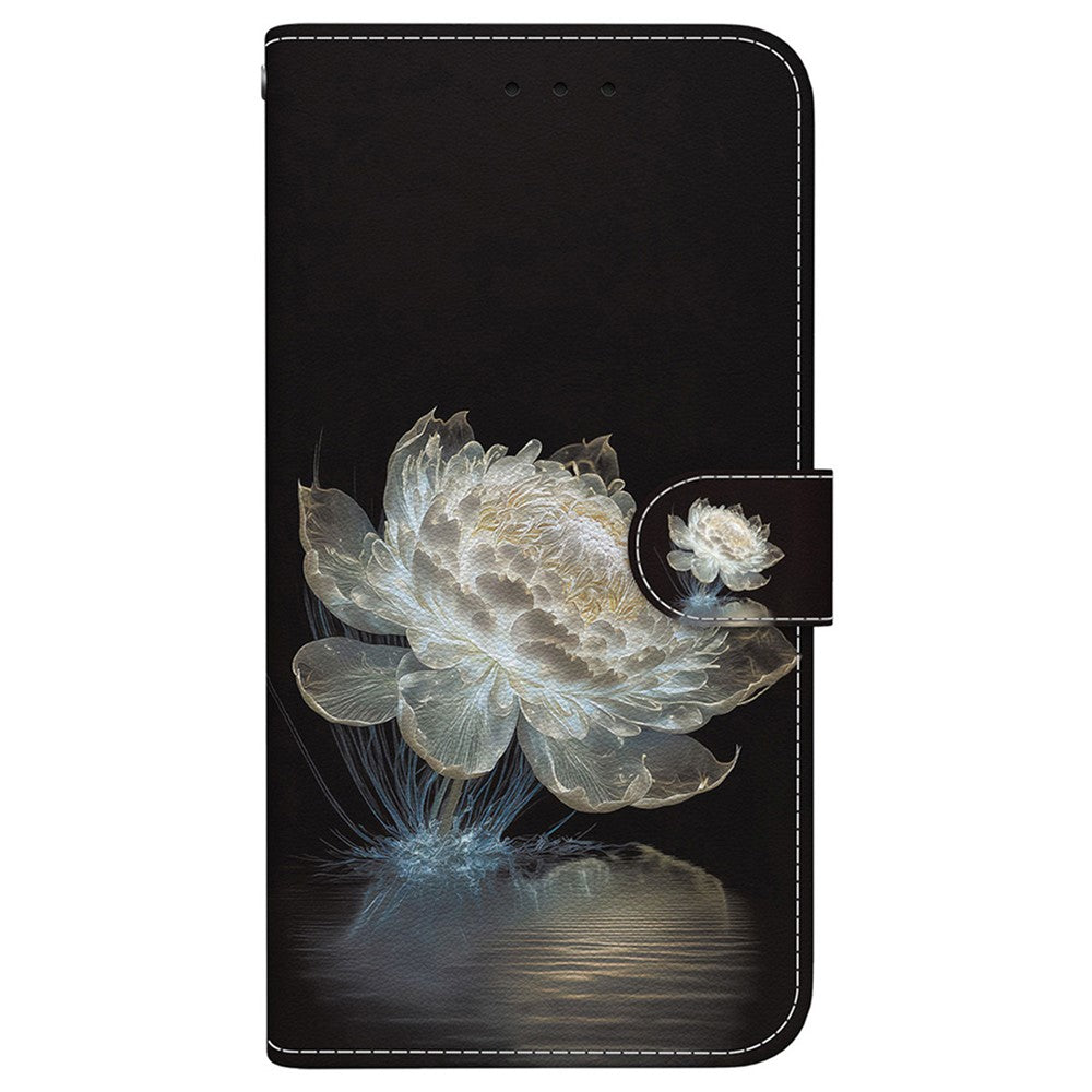 For Xiaomi Redmi Note 15 Pro 5G (Global) Wallet Phone Case Pattern Printing Leather Flip Cover with Strap - Crystal Peony