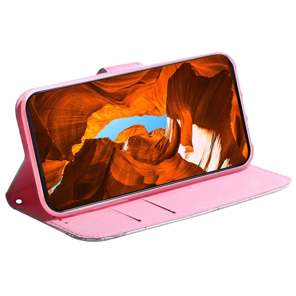 For Xiaomi Redmi Note 15 Pro 5G (Global) Wallet Case Pattern Print Leather Phone Cover - Pink Flower