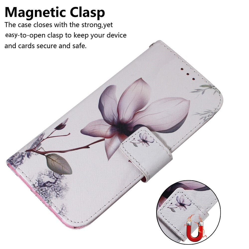 For Xiaomi Redmi Note 15 Pro 5G (Global) Wallet Case Pattern Print Leather Phone Cover - Pink Flower