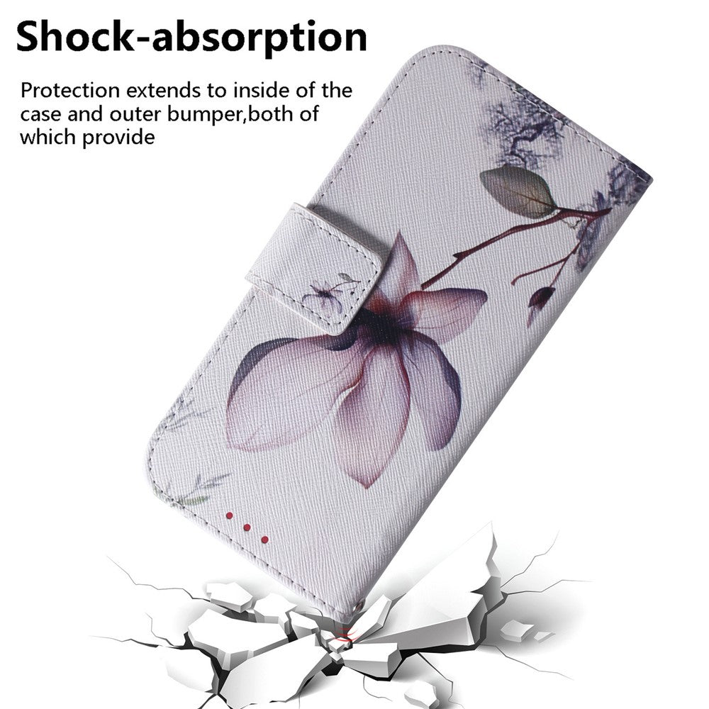 For Xiaomi Redmi Note 15 Pro 5G (Global) Wallet Case Pattern Print Leather Phone Cover - Pink Flower