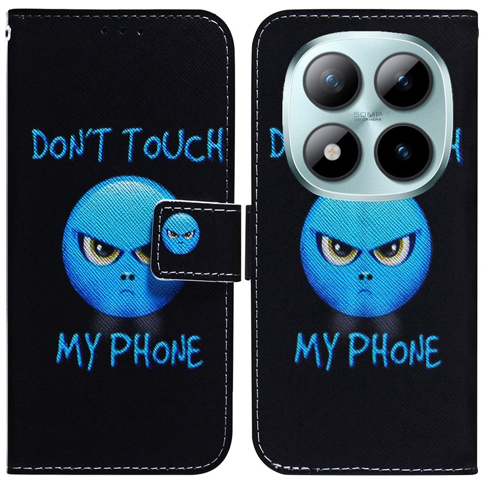 For Xiaomi Redmi Note 15 Pro 5G (Global) Wallet Case Pattern Print Leather Phone Cover - Don't Touch My Phone