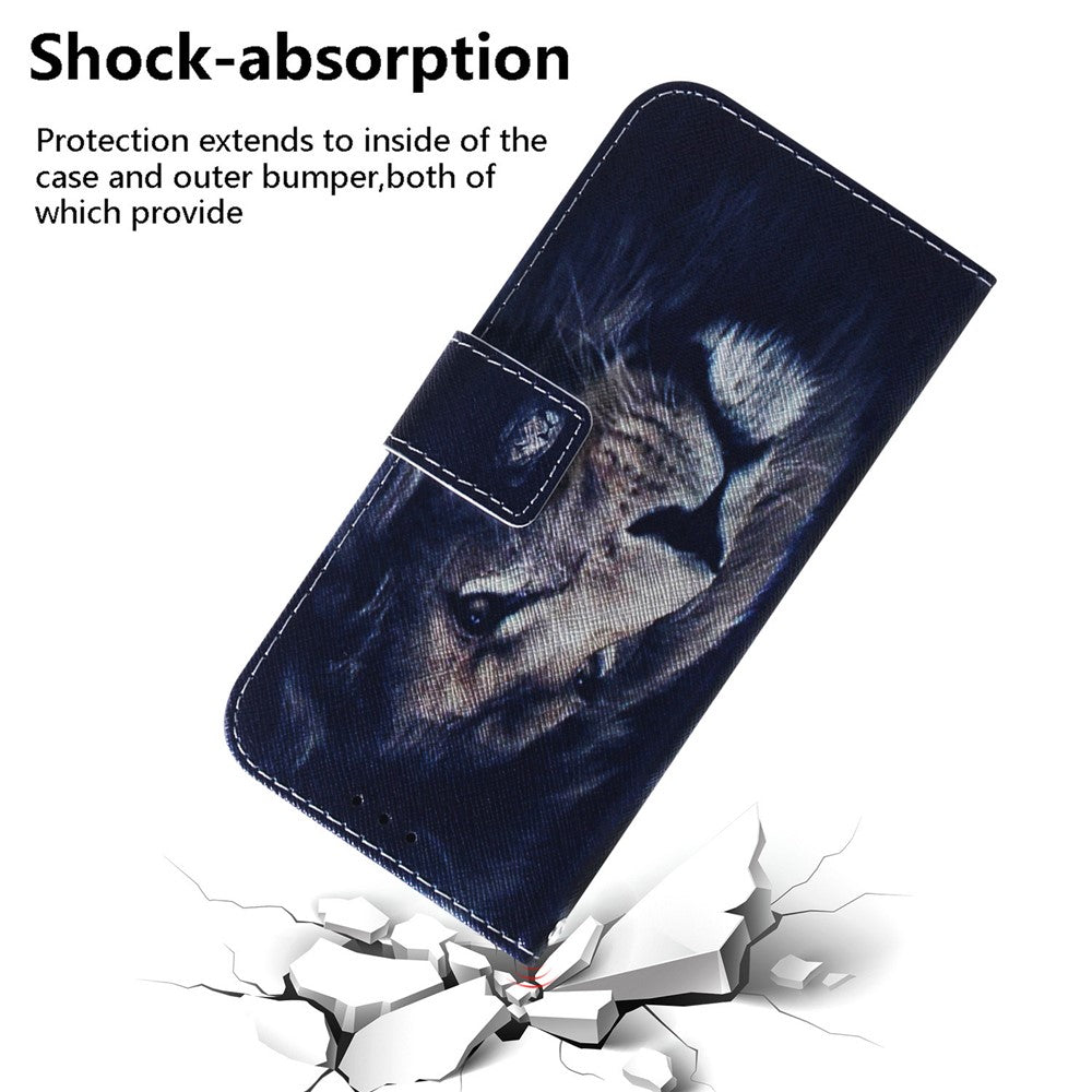 For Xiaomi Redmi Note 15 Pro 5G (Global) Wallet Case Pattern Print Leather Phone Cover - Lion