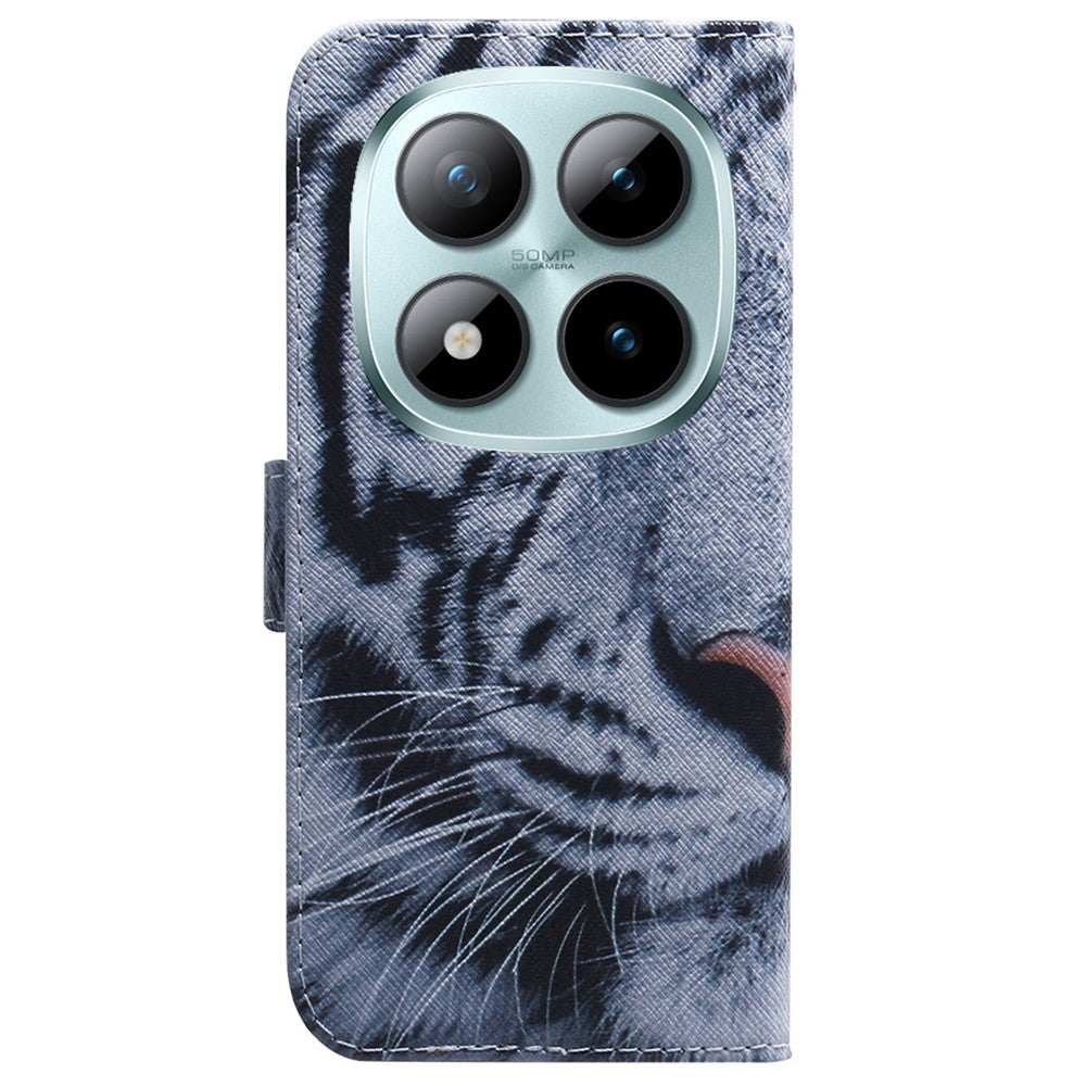 For Xiaomi Redmi Note 15 Pro 5G (Global) Wallet Case Pattern Print Leather Phone Cover - Tiger