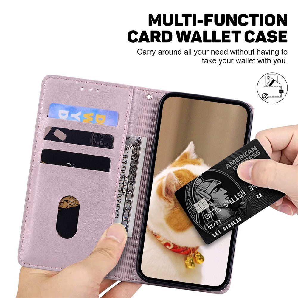 For Xiaomi Redmi Note 15 Pro 5G (Global) Case RFID Blocking Kitten Pattern TPU + PU Leather Phone Cover with Wrist Strap - Pink