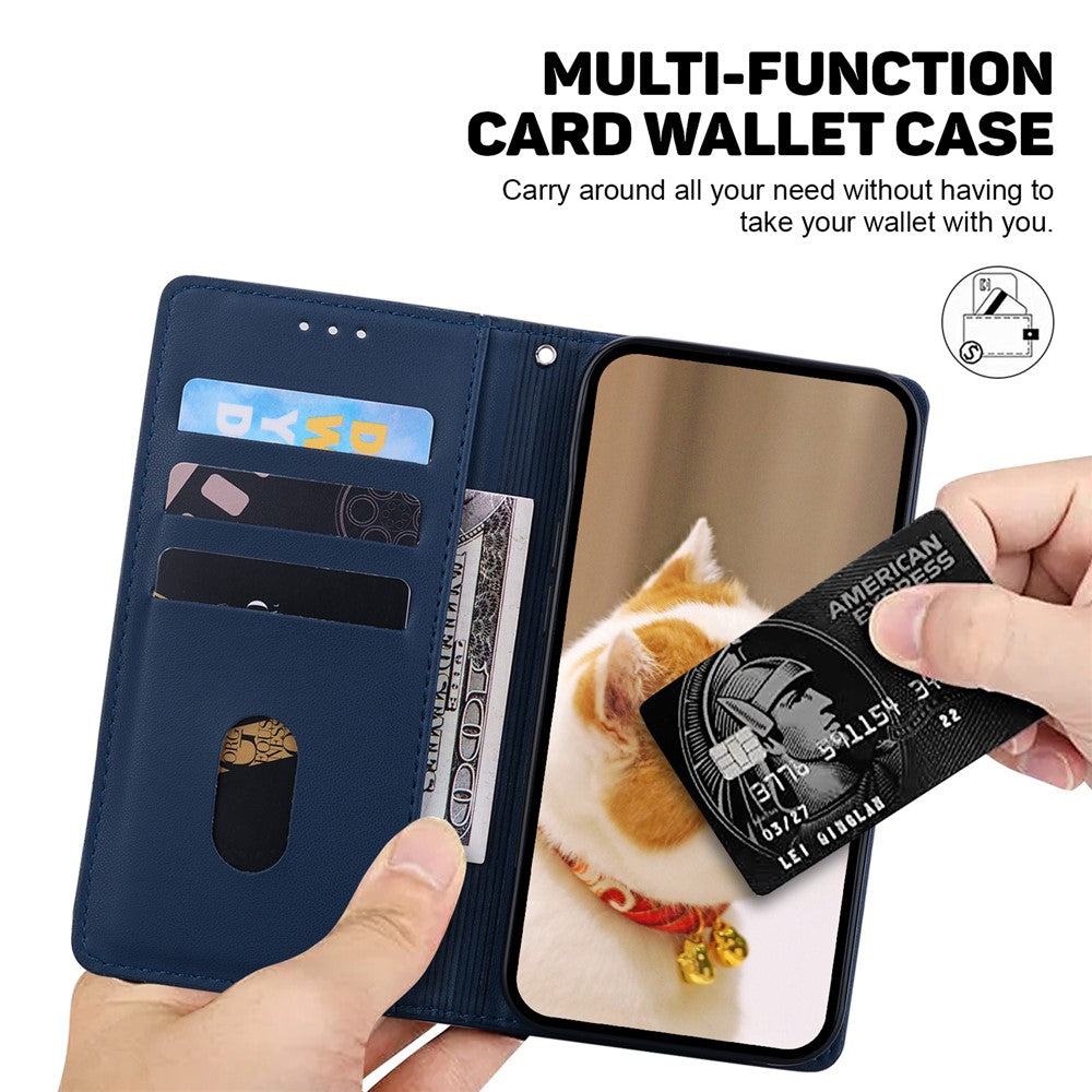 For Xiaomi Redmi Note 15 Pro 5G (Global) Case RFID Blocking Kitten Pattern TPU + PU Leather Phone Cover with Wrist Strap - Dark Blue