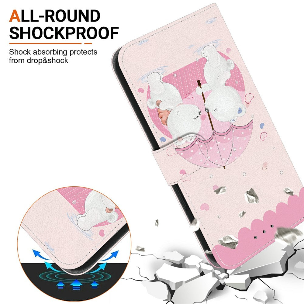 For Xiaomi Redmi Note 15 Pro 5G (Global) Case Pattern Printing Leather Flip Wallet Phone Cover with Lanyard - Cartoon Couple Bear
