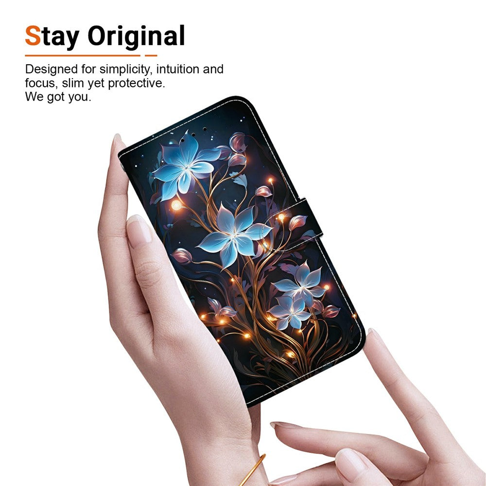 For Xiaomi Redmi Note 15 Pro 5G (Global) Case Pattern Printing Leather Flip Wallet Phone Cover with Lanyard - Small Lantern Flower