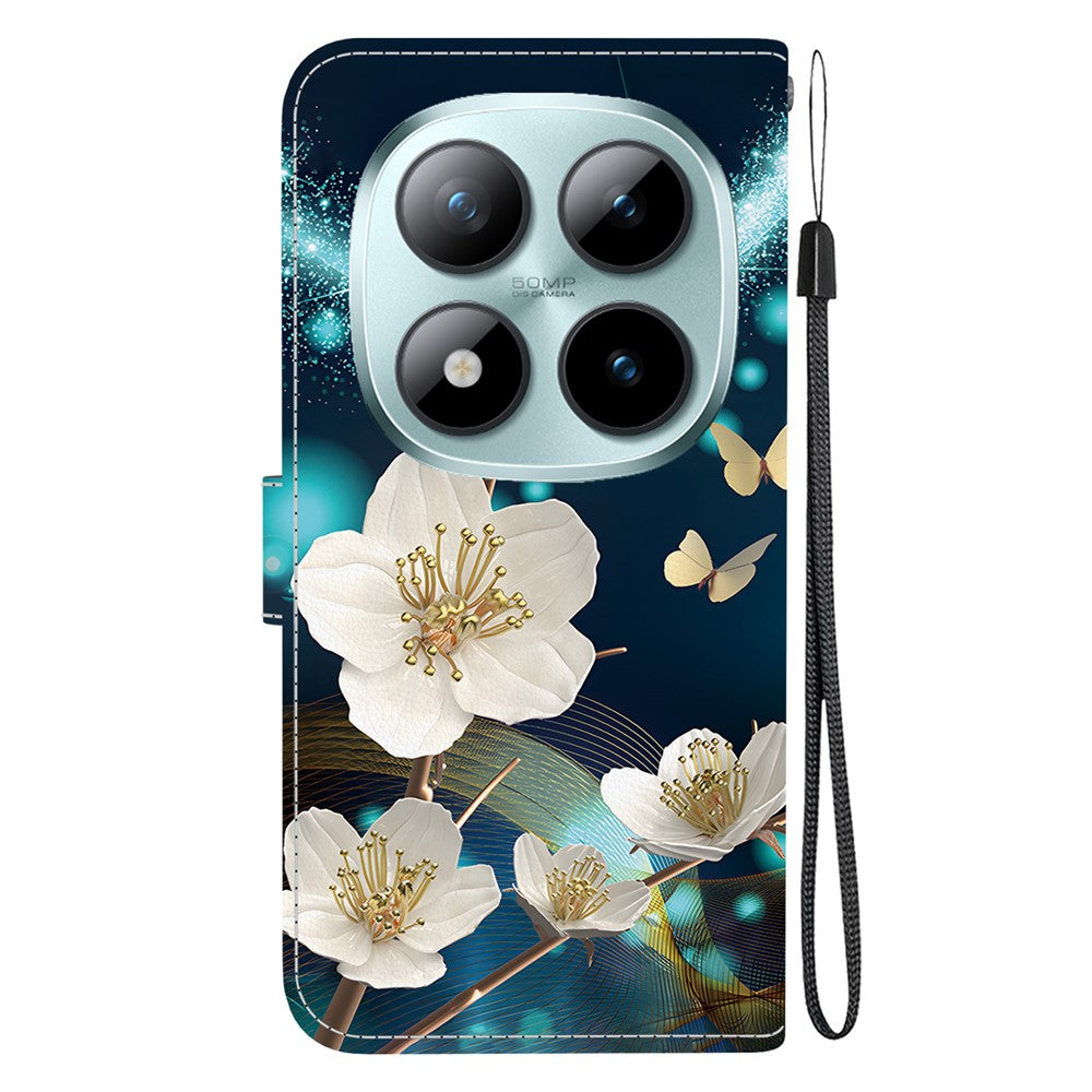 For Xiaomi Redmi Note 15 Pro 5G (Global) Case Pattern Printing Leather Flip Wallet Phone Cover with Lanyard - Magnolia