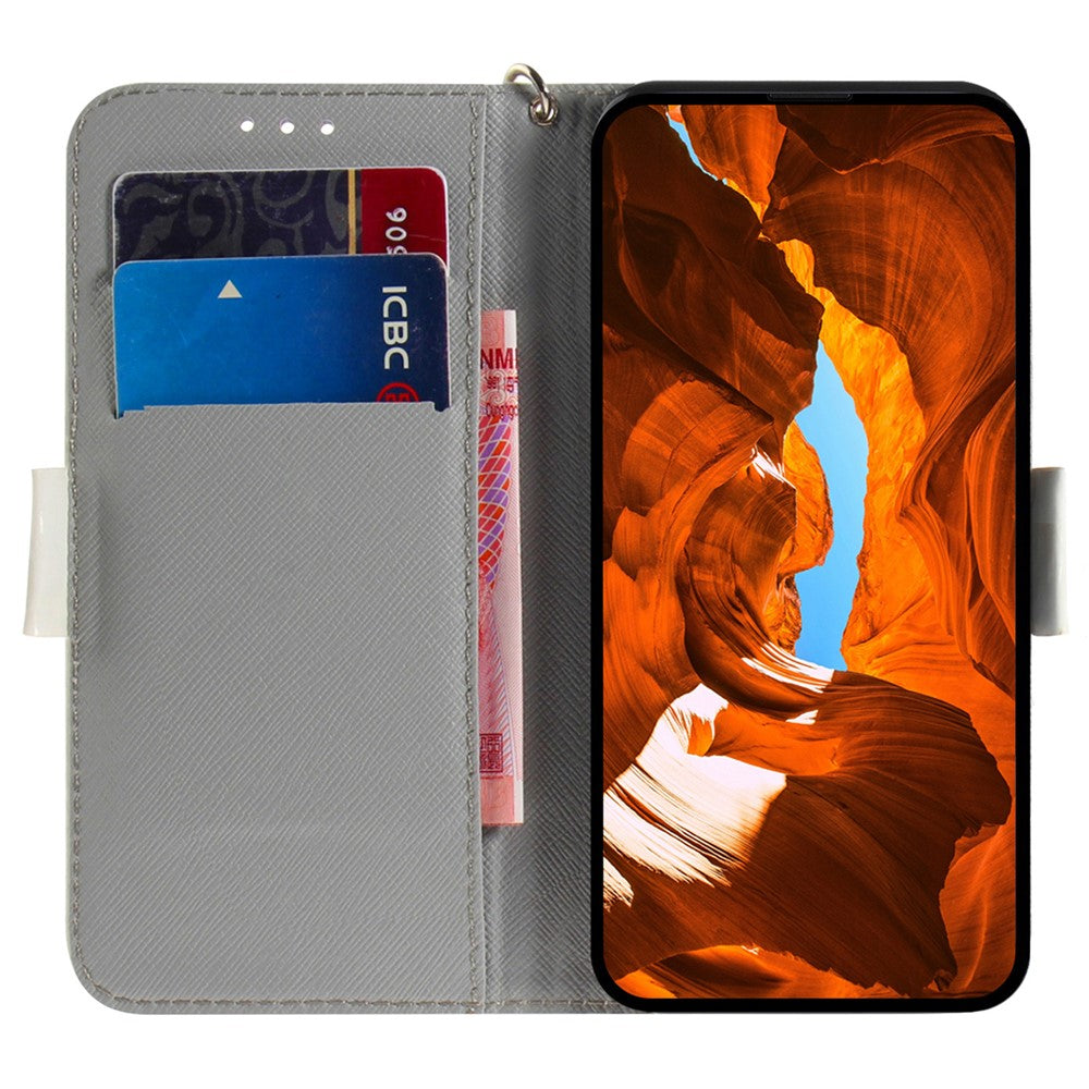 For Xiaomi Redmi Note 15 Pro 5G (Global) Case Pattern Printing Leather Wallet Phone Cover with Wrist Strap - Cute Cat
