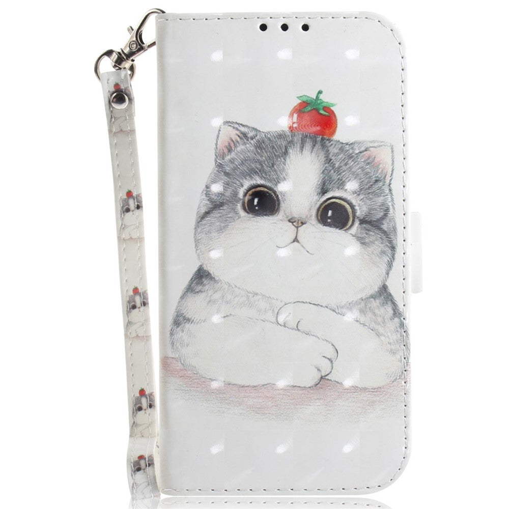 For Xiaomi Redmi Note 15 Pro 5G (Global) Case Pattern Printing Leather Wallet Phone Cover with Wrist Strap - Cute Cat