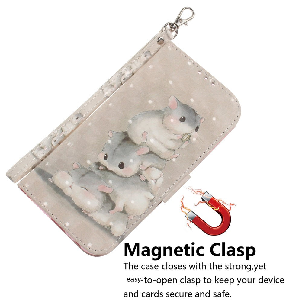 For Xiaomi Redmi Note 15 Pro 5G (Global) Case Pattern Printing Leather Wallet Phone Cover with Wrist Strap - Stacking Squirrels