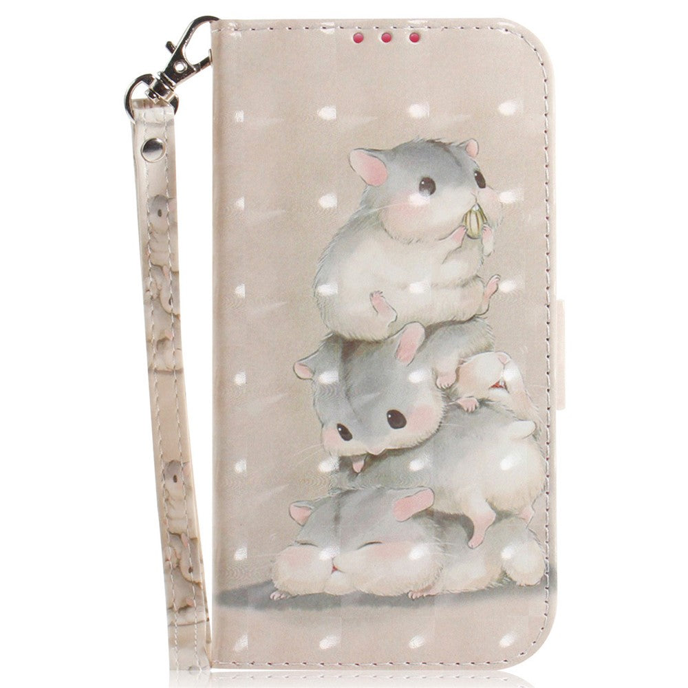 For Xiaomi Redmi Note 15 Pro 5G (Global) Case Pattern Printing Leather Wallet Phone Cover with Wrist Strap - Stacking Squirrels