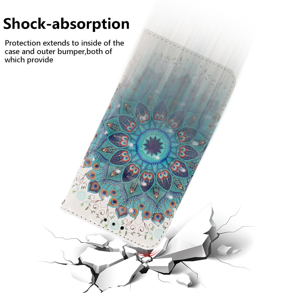 For Xiaomi Redmi Note 15 Pro 5G (Global) Case Pattern Printing Leather Wallet Phone Cover with Wrist Strap - Peacock Wreath
