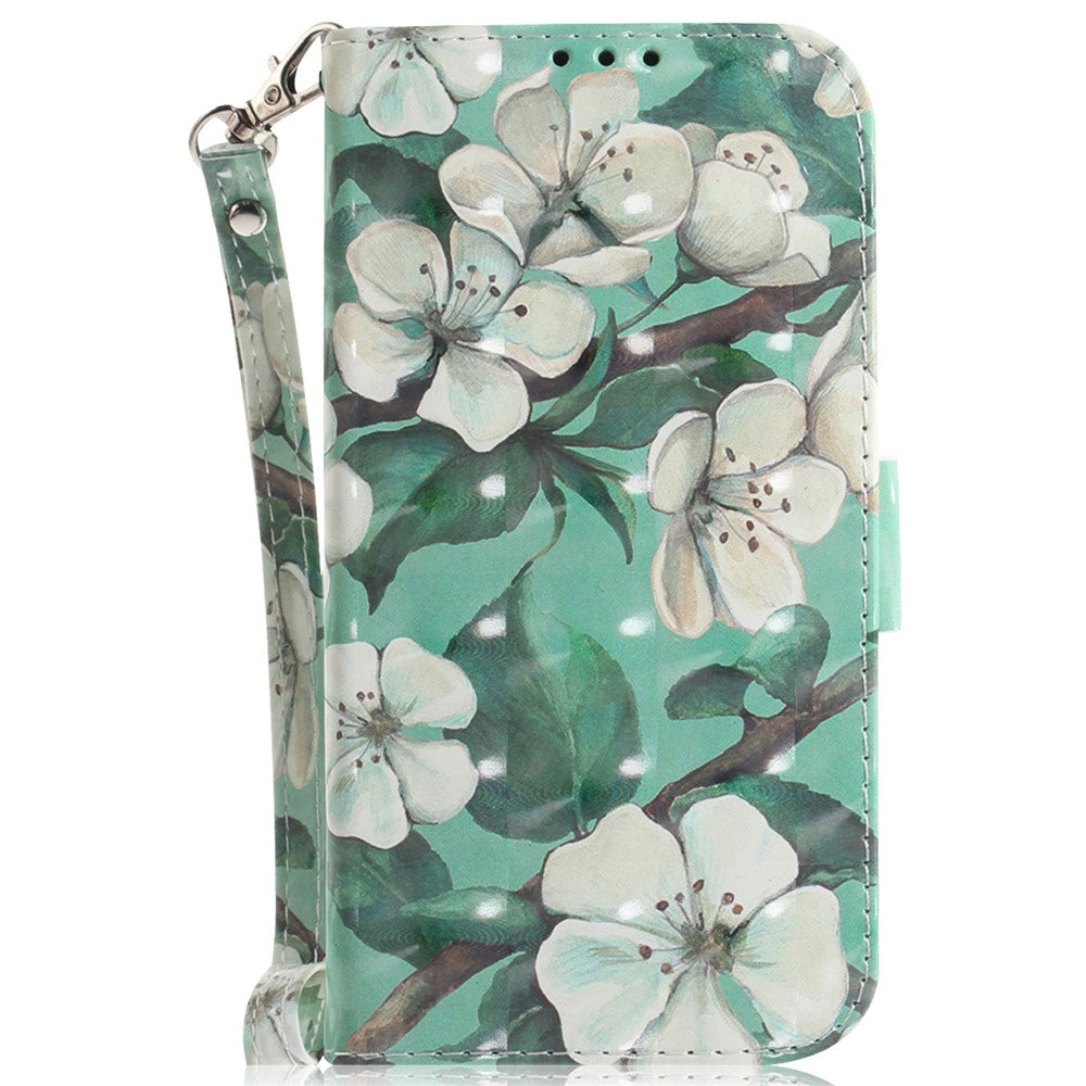 For Xiaomi Redmi Note 15 Pro 5G (Global) Case Pattern Printing Leather Wallet Phone Cover with Wrist Strap - Watercolor Flowers