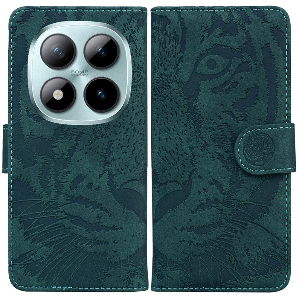 For Xiaomi Redmi Note 15 Pro 5G (Global) Case Tiger Imprint Leather Wallet Phone Cover - Green