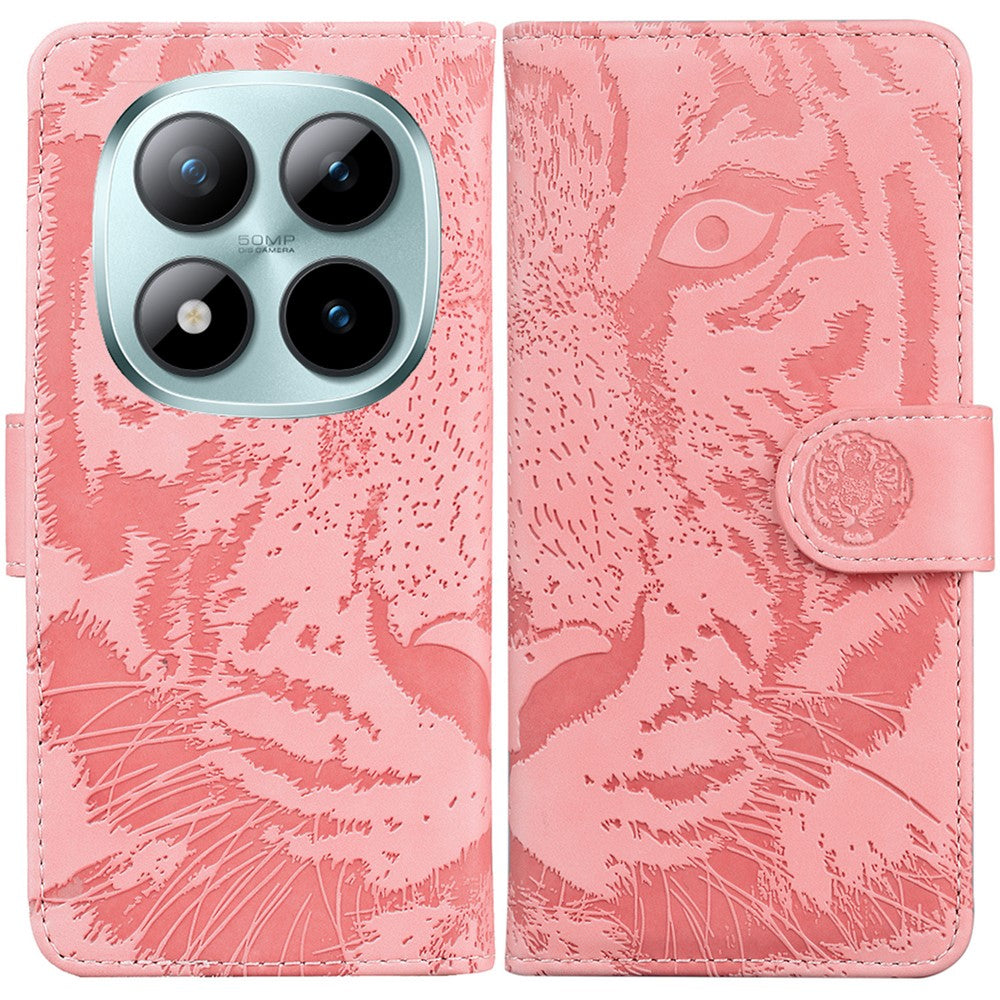 For Xiaomi Redmi Note 15 Pro 5G (Global) Case Tiger Imprint Leather Wallet Phone Cover - Pink