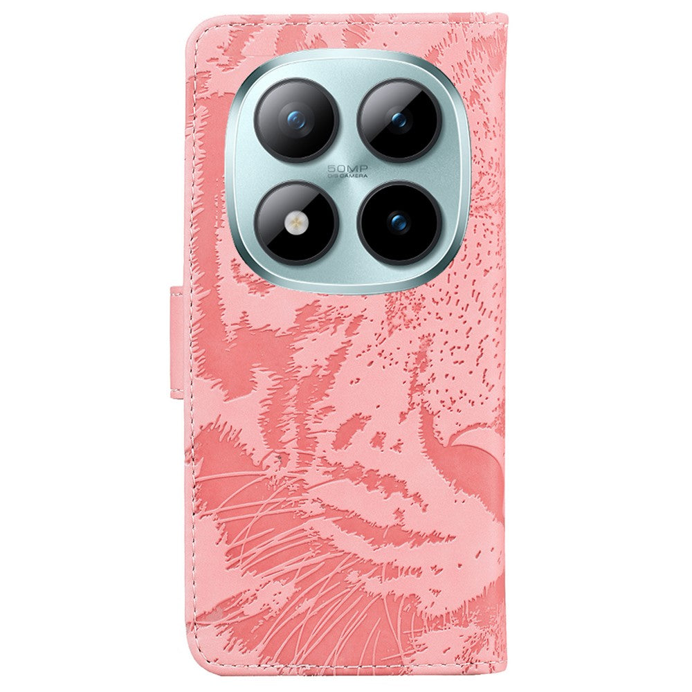 For Xiaomi Redmi Note 15 Pro 5G (Global) Case Tiger Imprint Leather Wallet Phone Cover - Pink