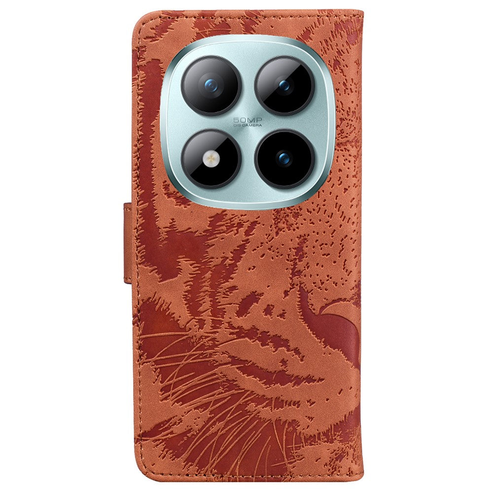For Xiaomi Redmi Note 15 Pro 5G (Global) Case Tiger Imprint Leather Wallet Phone Cover - Brown