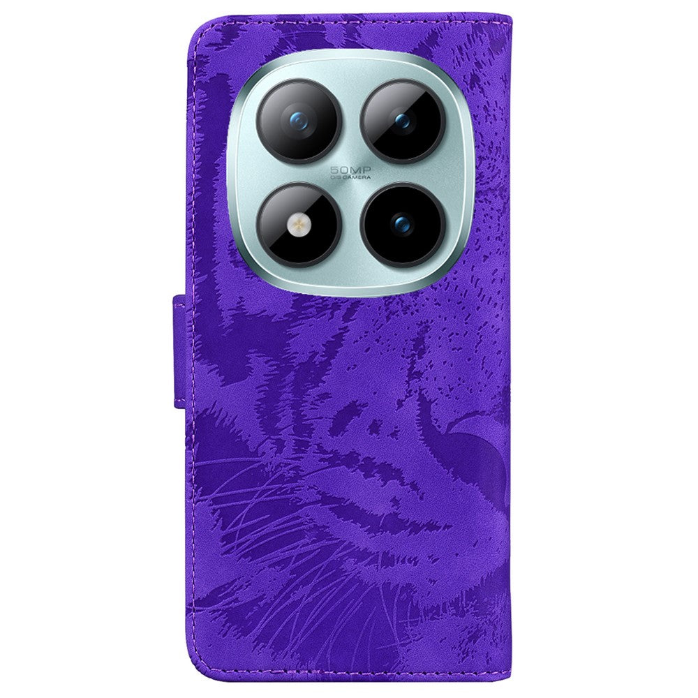 For Xiaomi Redmi Note 15 Pro 5G (Global) Case Tiger Imprint Leather Wallet Phone Cover - Purple