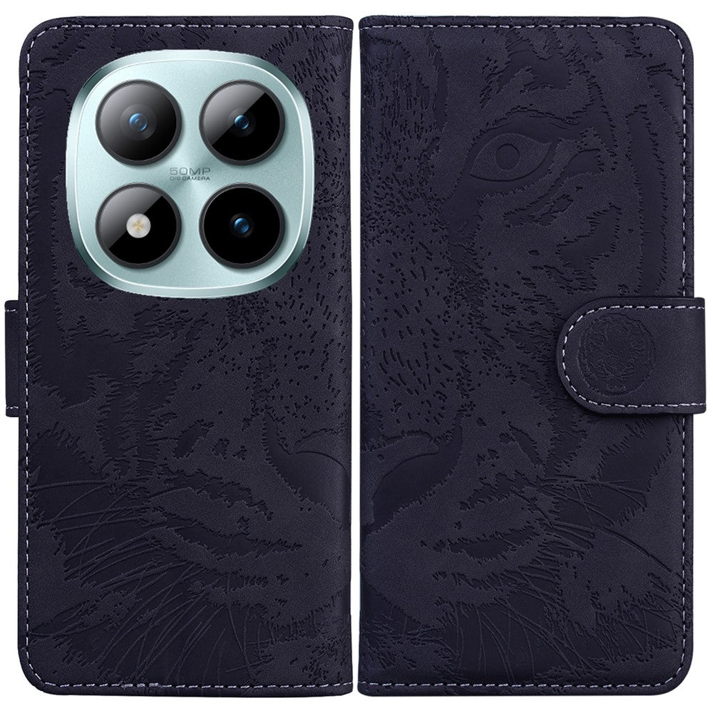 For Xiaomi Redmi Note 15 Pro 5G (Global) Case Tiger Imprint Leather Wallet Phone Cover - Black