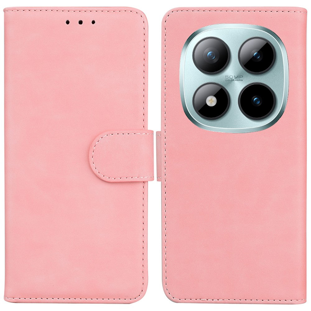 For Xiaomi Redmi Note 15 Pro 5G (Global) Case Solid Color Leather Wallet Phone Cover - Pink
