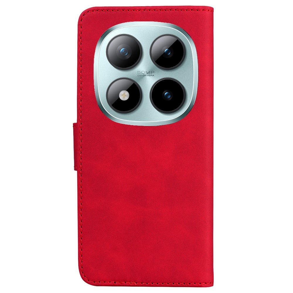 For Xiaomi Redmi Note 15 Pro 5G (Global) Case Solid Color Leather Wallet Phone Cover - Red