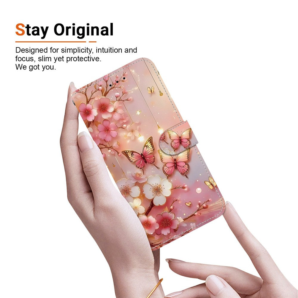 For Xiaomi Redmi Note 15 Pro 5G (Global) Leather Case Stand Wallet Pattern Printing Phone Cover with Wrist Strap - Lantern Butterfly
