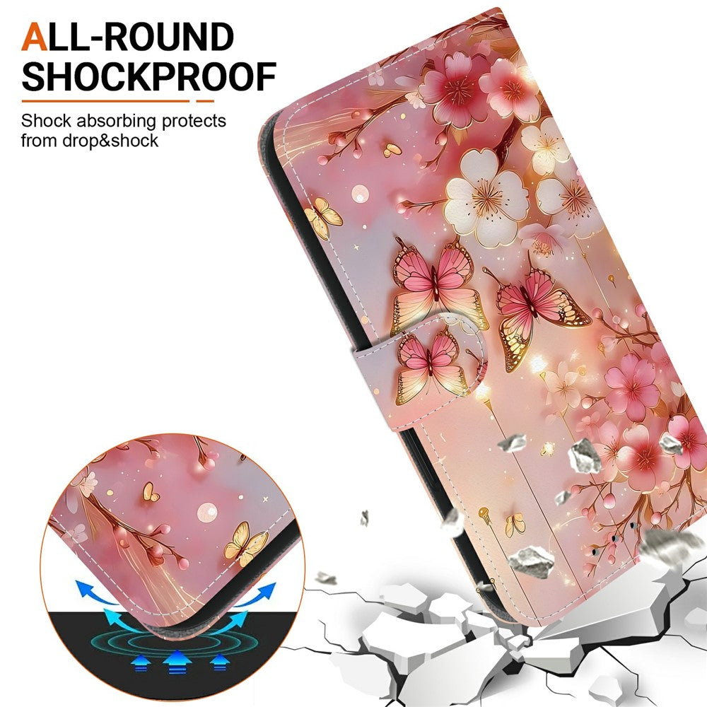 For Xiaomi Redmi Note 15 Pro 5G (Global) Leather Case Stand Wallet Pattern Printing Phone Cover with Wrist Strap - Lantern Butterfly