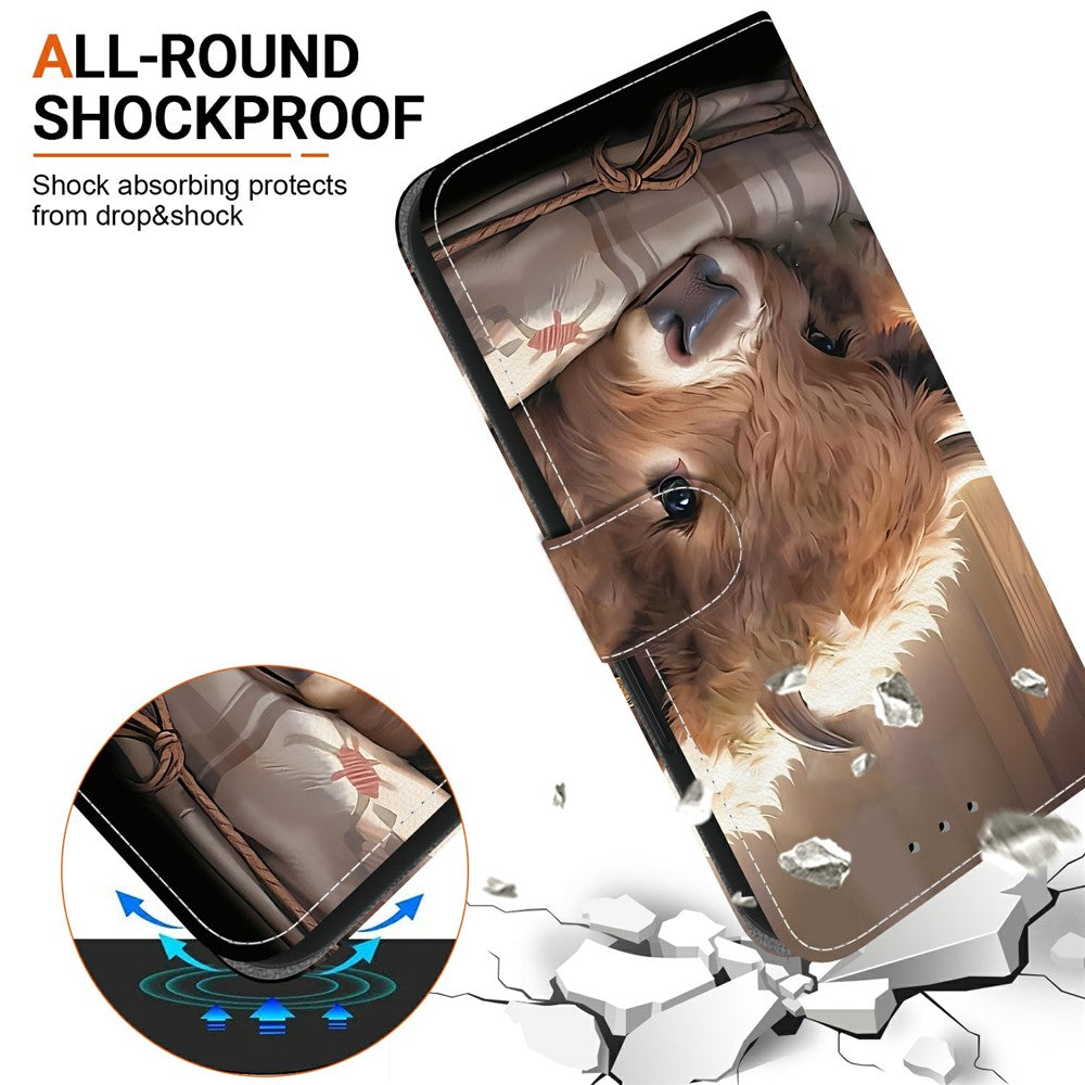 For Xiaomi Redmi Note 15 Pro 5G (Global) Leather Case Stand Wallet Pattern Printing Phone Cover with Wrist Strap - Calf