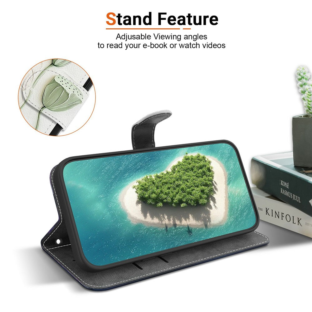 For Xiaomi Redmi Note 15 Pro 5G (Global) Wallet Case Pattern Printing Leather Stand Phone Cover with Strap - Lotus