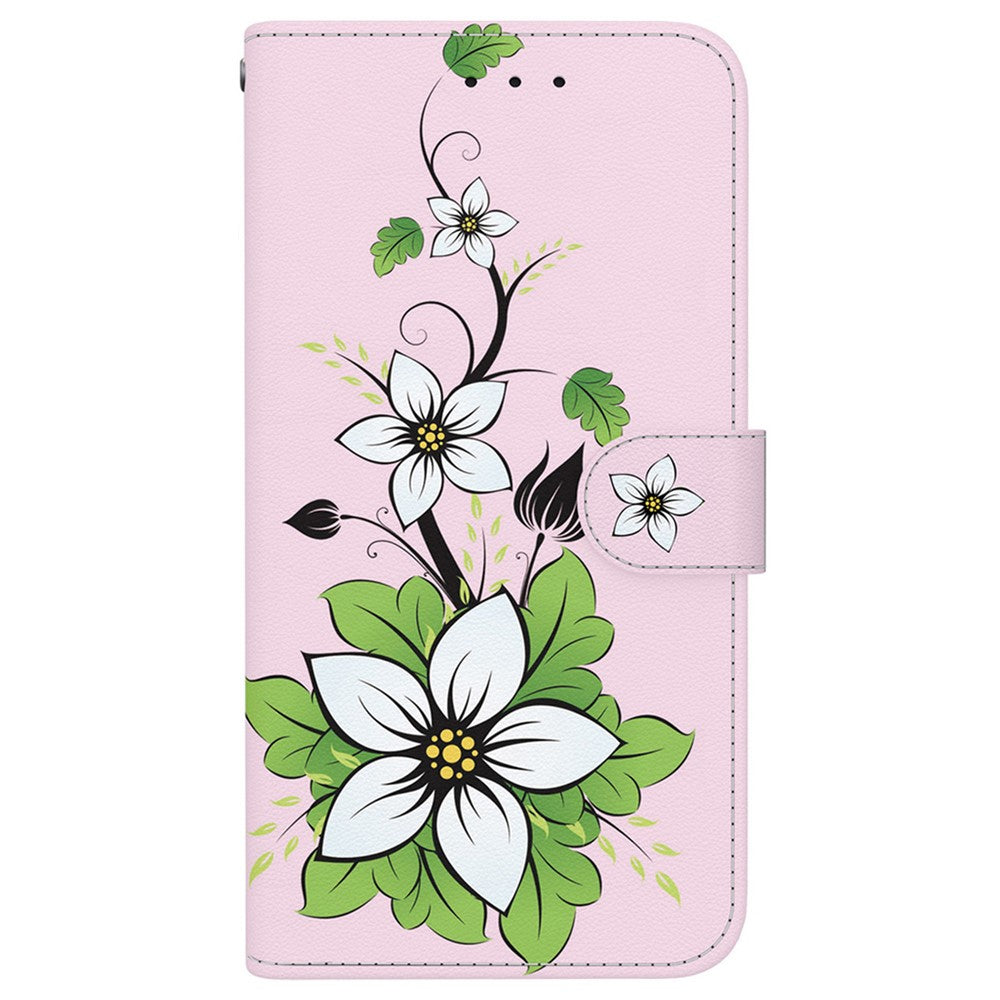 For Xiaomi Poco M8 Pro 5G / Redmi Note 15 Pro+ 5G (Global) Wallet Phone Case Anti-Drop Pattern Printing Leather Flip Cover with Strap - Lily