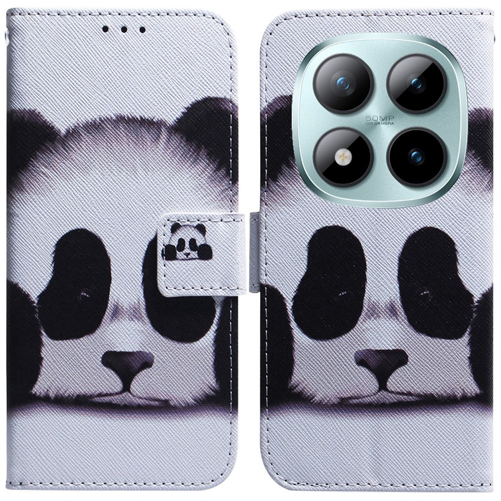 For Xiaomi Poco M8 Pro 5G / Redmi Note 15 Pro+ 5G (Global) Wallet Case Pattern Print Leather Phone Cover - Panda