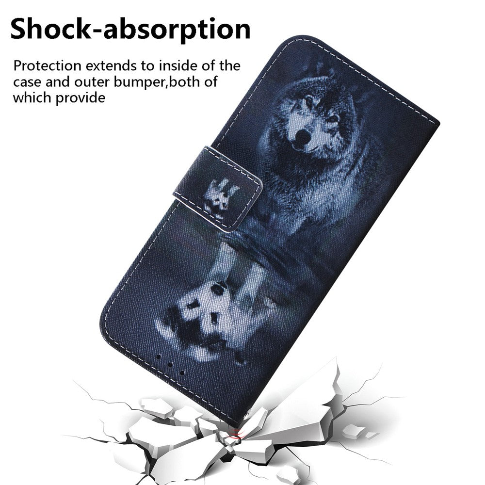 For Xiaomi Poco M8 Pro 5G / Redmi Note 15 Pro+ 5G (Global) Wallet Case Pattern Print Leather Phone Cover - Dog and Wolf