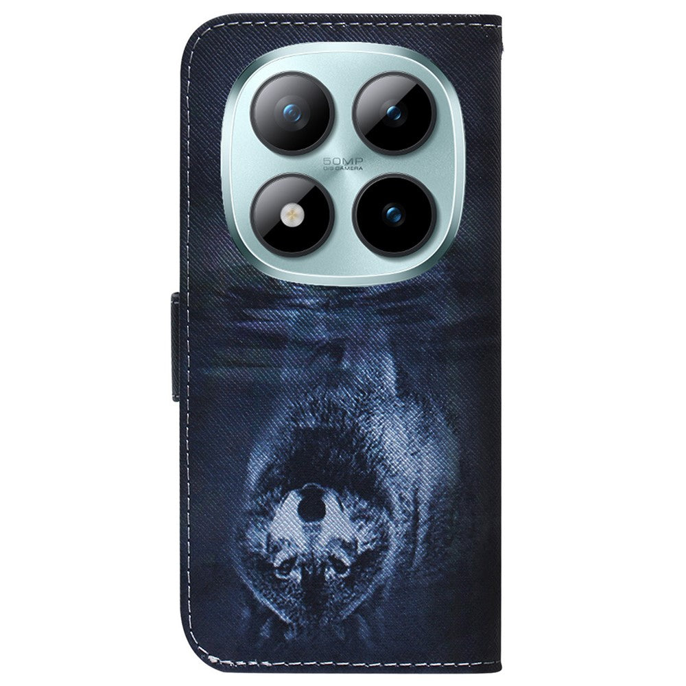For Xiaomi Poco M8 Pro 5G / Redmi Note 15 Pro+ 5G (Global) Wallet Case Pattern Print Leather Phone Cover - Dog and Wolf