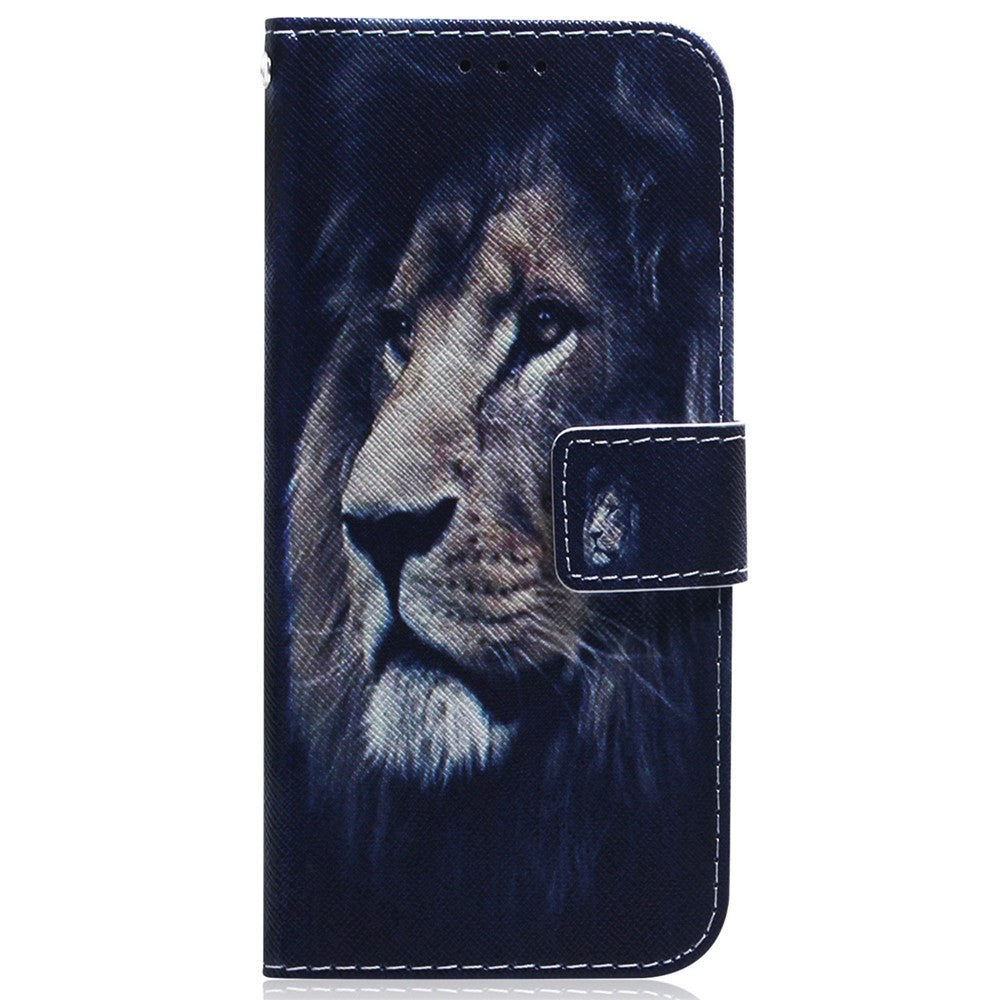 For Xiaomi Poco M8 Pro 5G / Redmi Note 15 Pro+ 5G (Global) Wallet Case Pattern Print Leather Phone Cover - Lion