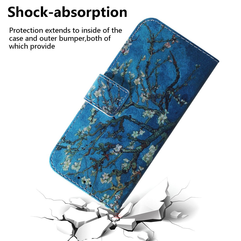 For Xiaomi Poco M8 Pro 5G / Redmi Note 15 Pro+ 5G (Global) Wallet Case Pattern Print Leather Phone Cover - Apricot Flowers