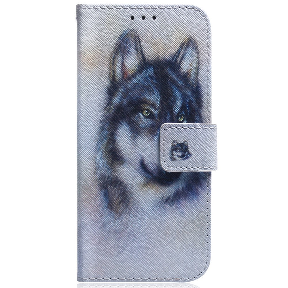 For Xiaomi Poco M8 Pro 5G / Redmi Note 15 Pro+ 5G (Global) Wallet Case Pattern Print Leather Phone Cover - Wolf
