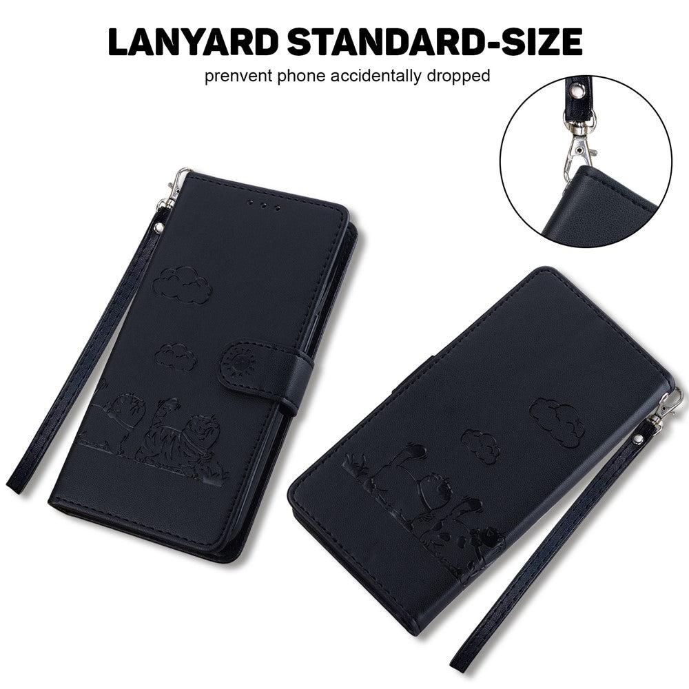 For Xiaomi Poco M8 Pro 5G / Redmi Note 15 Pro+ 5G (Global) Case RFID Blocking Kitten Pattern TPU + PU Leather Phone Cover with Wrist Strap - Black