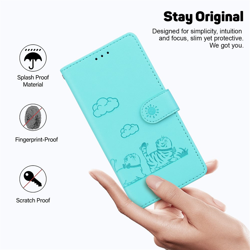 For Xiaomi Poco M8 Pro 5G / Redmi Note 15 Pro+ 5G (Global) Case RFID Blocking Kitten Pattern TPU + PU Leather Phone Cover with Wrist Strap - Green