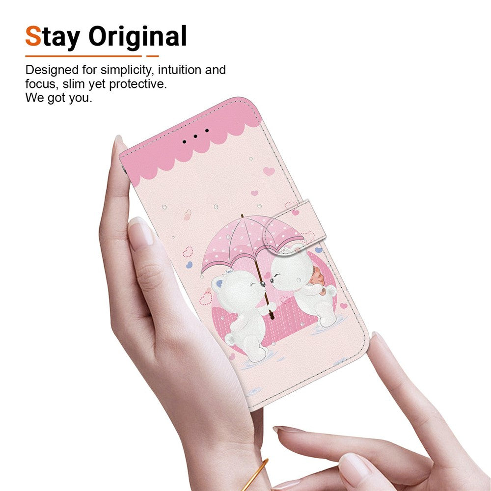 For Xiaomi Poco M8 Pro 5G / Redmi Note 15 Pro+ 5G (Global) Case Pattern Printing Leather Flip Wallet Phone Cover with Lanyard - Cartoon Couple Bear