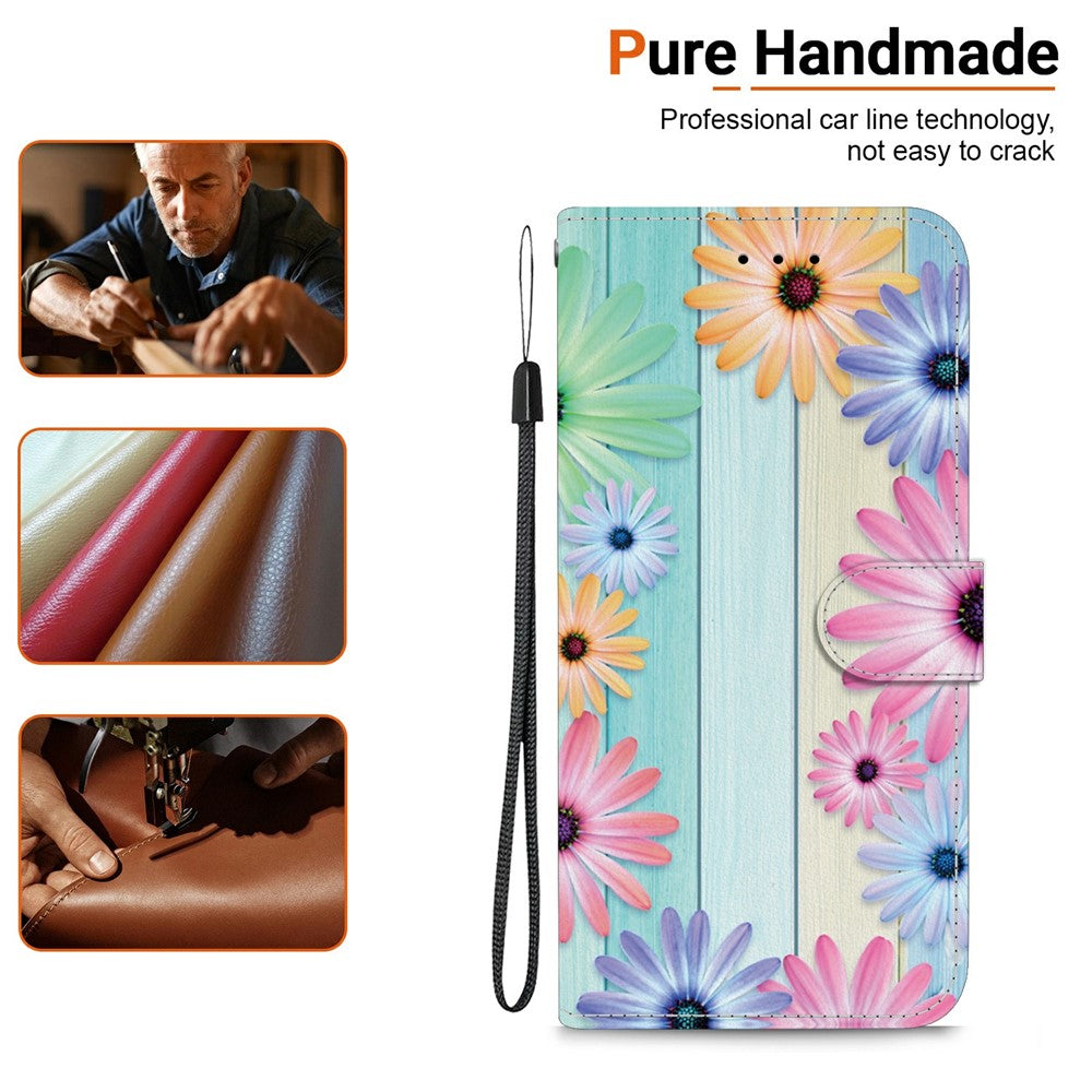 For Xiaomi Poco M8 Pro 5G / Redmi Note 15 Pro+ 5G (Global) Case Pattern Printing Leather Flip Wallet Phone Cover with Lanyard - Sunflower
