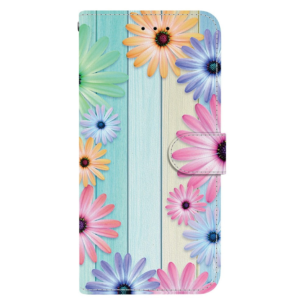 For Xiaomi Poco M8 Pro 5G / Redmi Note 15 Pro+ 5G (Global) Case Pattern Printing Leather Flip Wallet Phone Cover with Lanyard - Sunflower