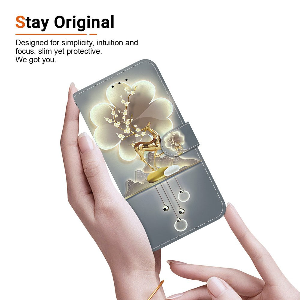 For Xiaomi Poco M8 Pro 5G / Redmi Note 15 Pro+ 5G (Global) Case Pattern Printing Leather Flip Wallet Phone Cover with Lanyard - Sika Deer