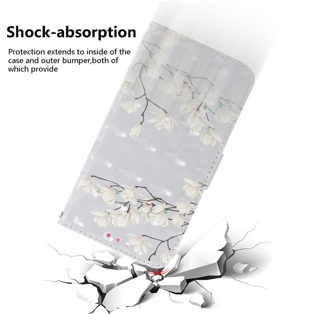 For Xiaomi Poco M8 Pro 5G / Redmi Note 15 Pro+ 5G (Global) Case Pattern Printing Leather Wallet Phone Cover with Wrist Strap - Magnolia