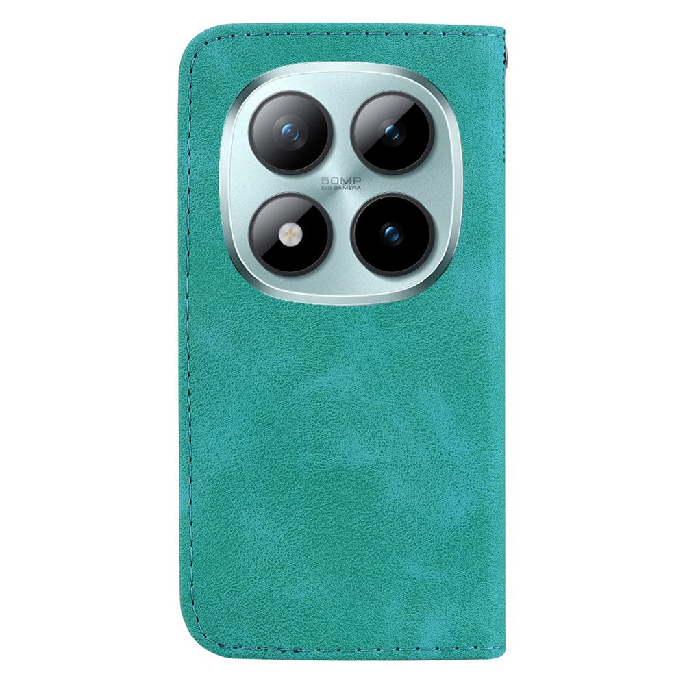 For Xiaomi Poco M8 Pro 5G / Redmi Note 15 Pro+ 5G (Global) Stand Case 7-Shaped Pattern Imprint Leather Phone Cover with Strap - Green