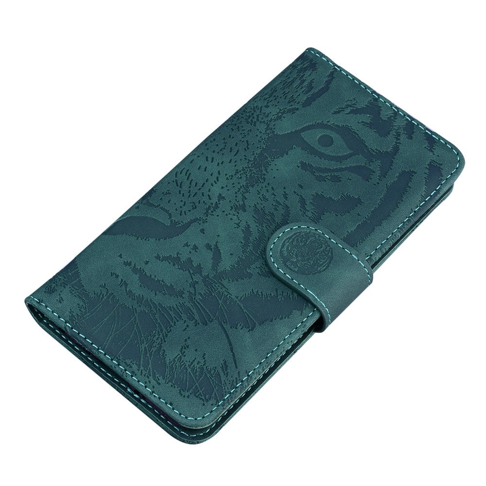 For Xiaomi Poco M8 Pro 5G / Redmi Note 15 Pro+ 5G (Global) Case Tiger Imprint Leather Wallet Phone Cover - Green