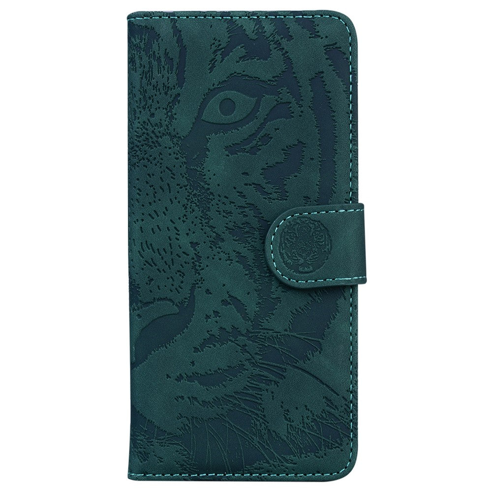 For Xiaomi Poco M8 Pro 5G / Redmi Note 15 Pro+ 5G (Global) Case Tiger Imprint Leather Wallet Phone Cover - Green