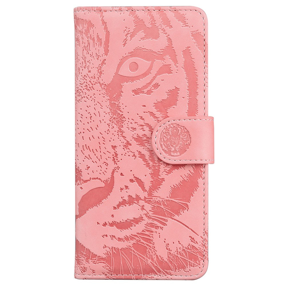For Xiaomi Poco M8 Pro 5G / Redmi Note 15 Pro+ 5G (Global) Case Tiger Imprint Leather Wallet Phone Cover - Pink