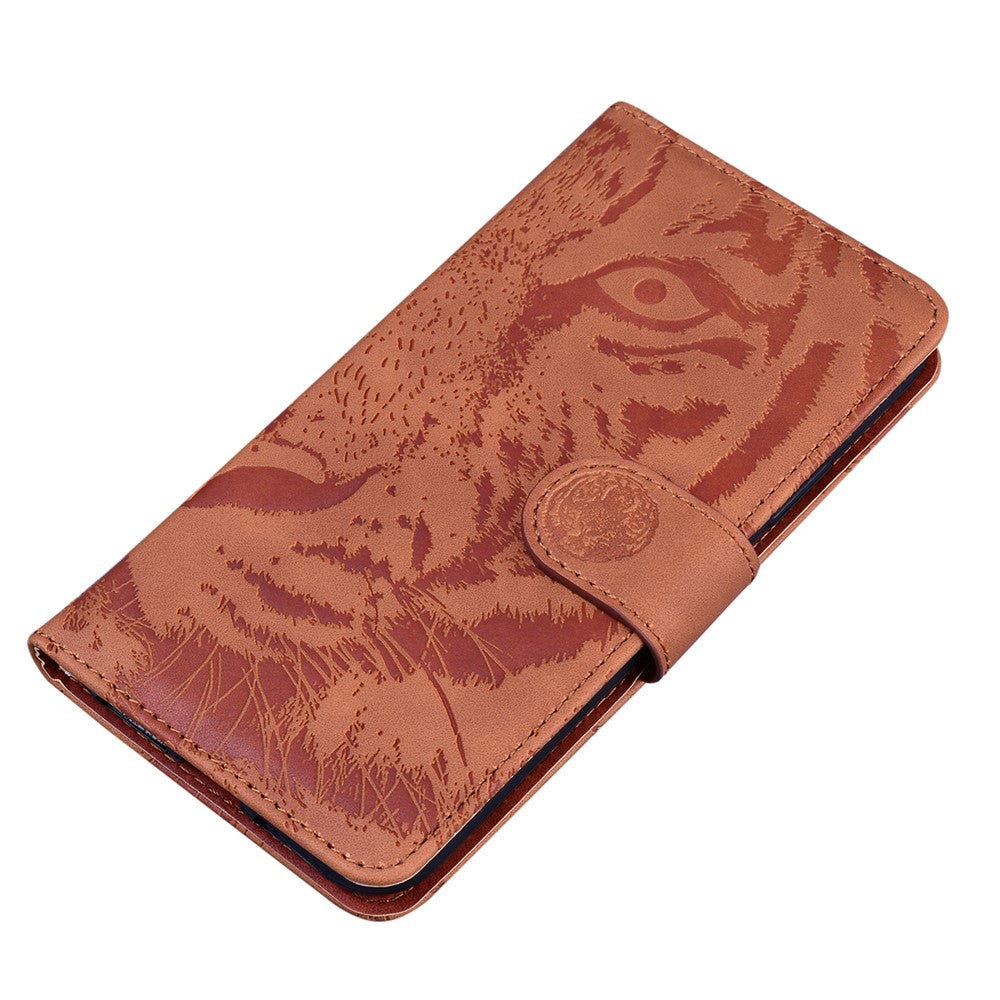 For Xiaomi Poco M8 Pro 5G / Redmi Note 15 Pro+ 5G (Global) Case Tiger Imprint Leather Wallet Phone Cover - Brown